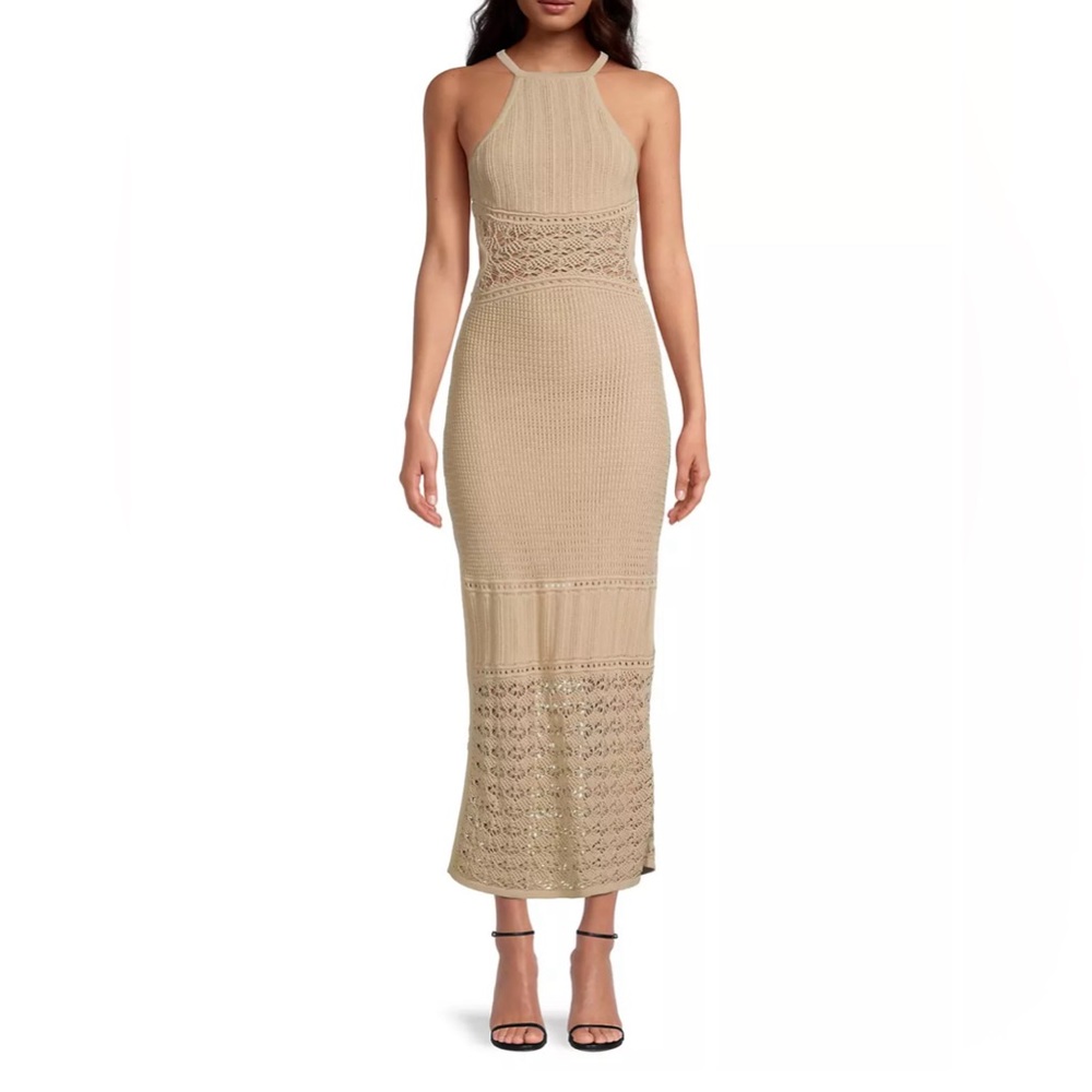 Significant Other Abby Bow Crochet Maxi dress, size 8